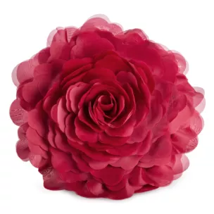 Okrągła poszewka o średnicy 40 cm kolor bordowy zdobiona kwiatem 3D FLORES 6 Eurofirany