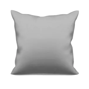 Poszewka szyta srebrna z gładkiej tkaniny typu dimout