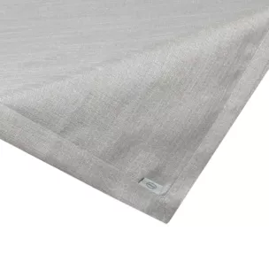 Obrus srebrny 85x85 cm o płóciennym splocie BIANCA 1 z dodatkiem błyszczącej nici wykończony podwójną listwą na brzegach