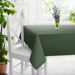 Obrus na wymiar ciemnooliwkowy z miękkiej półmatowej tkaniny welwetowej