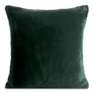 Poszewka na poduszkę 60x60 cm ciemnozielona z miękkiej futrzanej tkaniny NINA Eurofirany