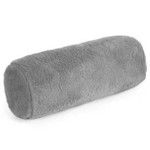 Poduszka wałek 15x45 cm srebrna z miękkiej futrzanej tkaniny  NINA Eurofirany