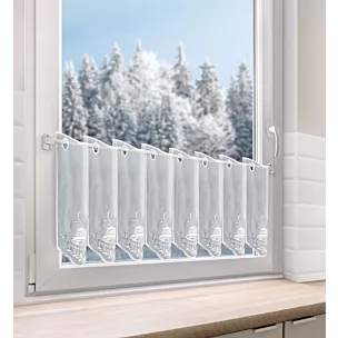 Tkanina firanowa zazdrostka z świątecznym haftem Eurofirany