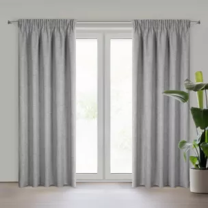 Zasłona srebrna w stylu eko 140x270 cm taśma JULA2 Eurofirany
