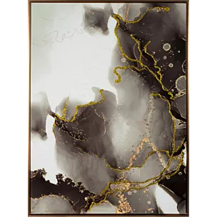 Obraz abstrakcyjny z złoto- czarnym nadrukiem