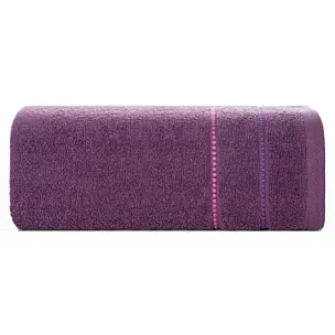 Ręcznik do rąk 30x50 cm bawełniany kolor fioletowy z kontrastującymi paseczkami 500 g/m2 SUZI Eurofirany
