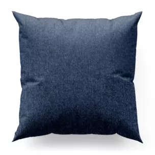 Poszewka szyta ALINE granatowa z tkaniny o naturalnym splocie z efektem melanżu