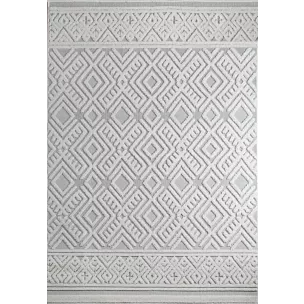 Dywan 80x150 cm beżowy zdobiony pętelkowym geometrycznym wzorem DIDAR7  Eurofirany
