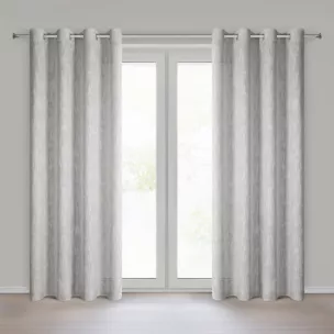 Zasłona beżowa o naturalnym splocie z efektem melanżu 140x250 cm przelotka - MADI Eurofirany