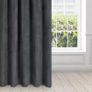 Zasłona czarna z matowego welwetu 140x250 cm taśma AMAYA Diva Line Eurofirany