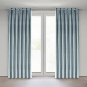 Zasłona srebrna z welwetowej tkaniny 80x270 cm system flex - MELANIE Eurofirany