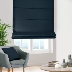 Roleta rzymska DORA - HIT granatowa z miękkiej tkaniny o welurowej strukturze
