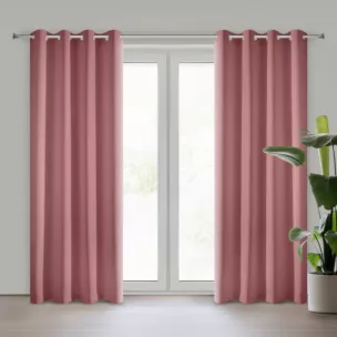 Zasłona ciemnoróżowa z matowej gładkiej tkaniny 140x250 cm przelotka RITA Eurofirany