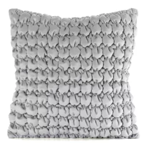 Poszewka na poduszkę 45x45 cm welwetowa zdobiona wzorem 3D srebrna VELVET 193 EUROFIRANY PREMIUM