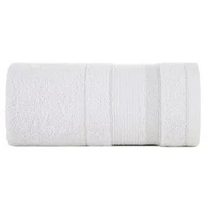 Ręcznik do rąk 30x50 cm bawełniany kolor biały w pasy przetykany błyszczącą nicią 500 g/m2 APRIL Eurofirany