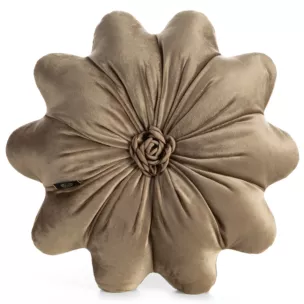 Poduszka w kształcie kwiatka o średnicy 40 cm welwetowa beżowa FLORES 5 Eurofirany