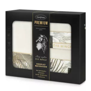 Zestaw ręczników bawełnianych 3 szt kolor kremowy, beżowy 500 g/m2 Eva Minge 17 Eurofirany