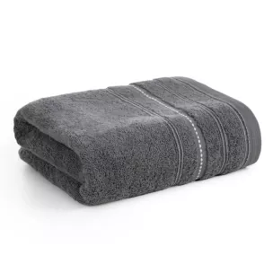 Ręcznik kąpielowy 50x90 cm bawełniany kolor stalowy zdobiony kontrastującymi pasami 500 g/m2 VENTO Eurofirany