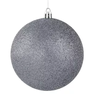 Grafitowa brokatowa bombka choinkowa nietłukąca 8 cm Eurofirany
