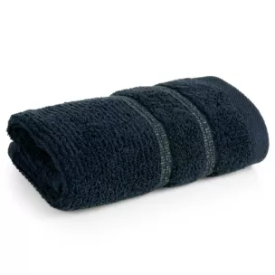 Ręcznik do rąk 30x50 cm bawełniany kolor granatowy w błyszczące paseczki AMIRA Eurofirany