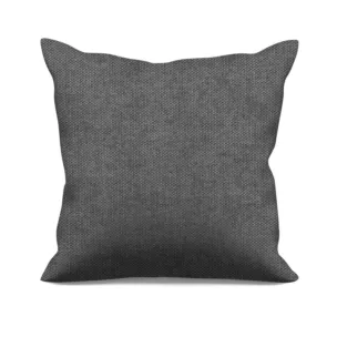 Poszewka szyta stalowa miękka, szenilowa tkanina o wyraźnym splocie i delikatnym połysku