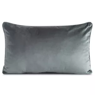 Poduszka 30 x 50 cm welwetowa grafitowa z kontrastującą lamówką GAJA 3 Eurofirany