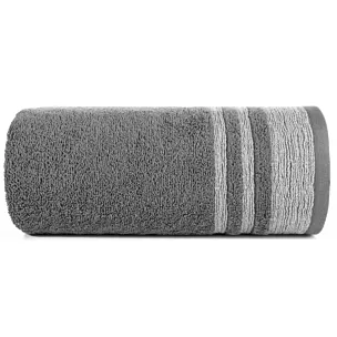 Ręcznik kąpielowy 50x90 cm bawełniany kolor stalowy z ozdobną bordiurą 500 g/m2 MERY Eurofirany