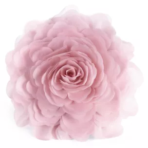 Okrągła poszewka o średnicy 40 cm kolor pudrowy zdobiona kwiatem 3D FLORES 6 Eurofirany