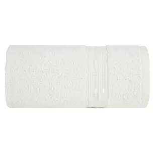 Ręcznik do rąk 30x50 cm bawełniany kolor kremowy z bordiurą w paski 550 g/m2 ELEN Eurofirany