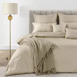 Pościel 140x200 cm z makosatyny bawełnianej kolor beżowy Eva Minge Eurofirany