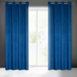 Zasłona granatowa z wytłaczanego welwetu 140x250 cm przelotka JULIA Eurofirany
