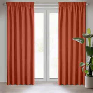 Zasłona ceglasta z matowej gładkiej tkaniny 140x270 cm taśma RITA Eurofirany