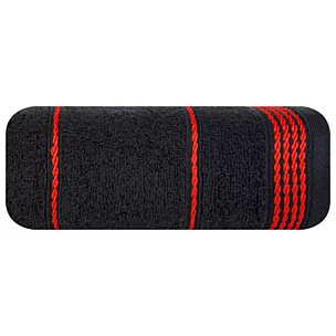 Ręcznik kąpielowy 70x140 cm bawełniany kolor czarny ze stębnowaną bordiurą 500 g/m2 MIRA Eurofirany