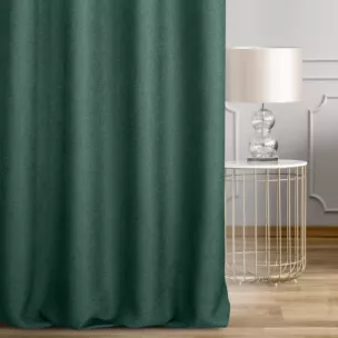 Zasłona szyta na taśmie fala turkusowa z tkaniny o naturalnym splocie w stylu eko