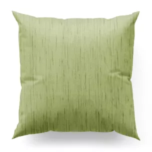 Poszewka szyta oliwkowa z tkaniny welwetowej w pionowe prążki, wykończona obciążnikiem