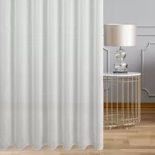 Firana szyta na flexach kremowa z delikatnej batystowej tkaniny z połyskiem