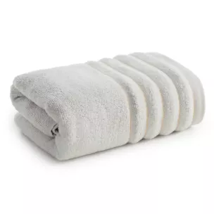 Ręcznik kąpielowy 70x140 cm bawełniany kolor srebrny z błyszczącą bordiurą 500 g/m2 NADINE Eurofirany