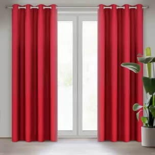 Zasłona czerwona z matowej gładkiej tkaniny 140x250 cm przelotka RITA Eurofirany