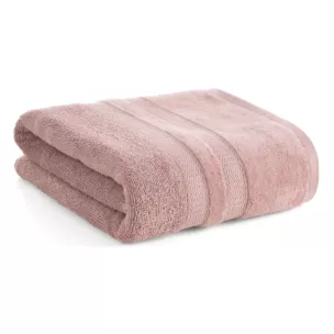 Ręcznik do rąk 30x50 cm bawełniany kolor pudrowy z welwetową bordiurą w pasy 500 g/m2 PORTO Eurofirany