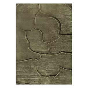 Dywan 120x170 cm oliwkowy wytłaczany z organicznym wzorem ALBA6 Eurofirany