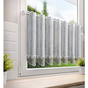 Tkanina firanowa zazdrostka z etaminy zdobiona haftem Eurofirany