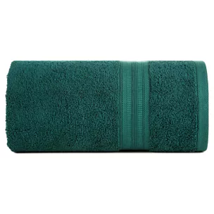 Ręcznik do rąk 30x50 cm bawełniany kolor ciemnozielony z bordiurą w paski 550 g/m2 ELEN Eurofirany