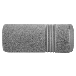 Ręcznik do rąk 30x50 cm bawełniany kolor stalowy 0 twist zdobiony paseczkami 550 g/m2 MOLLY Eurofirany