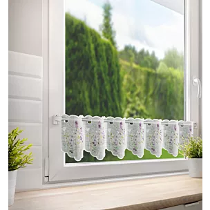 Tkanina firanowa zazdrostka zdobiona haftem polnych kwiatów Eurofirany