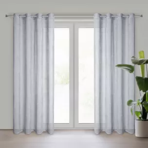 Firana srebrna z lekkiej mikrosiateczki z połyskiem 140x250 cm przelotka NEL Eurofirany