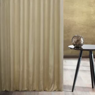 Zasłona szyta na taśmie fala złota z lekko usztywnianej tkaniny z przecieranym wzorem