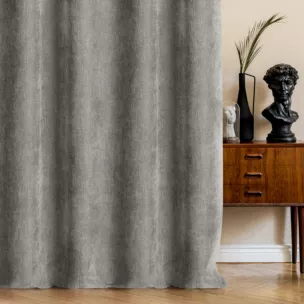 Zasłona szyta na taśmie fala stalowa z miękkiej w dotyku tkaniny szenilowej