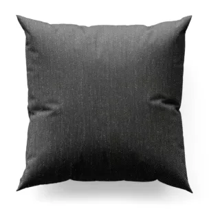 Poszewka szyta popielato srebrzysta z melanżowej tkaniny w stylu eko z dodatkiem nici metalicznej