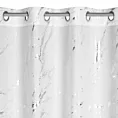 Zasłona biało, srebrzysta zdobiona nadrukiem marmurku 140x250 cm przelotka LANI Eurofirany