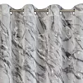 Zasłona biało, srebrzysta zdobiona błyszczącym marmurkowym wzorem z etaminy 140x270 przelotka ALIVIA  Eurofirany
